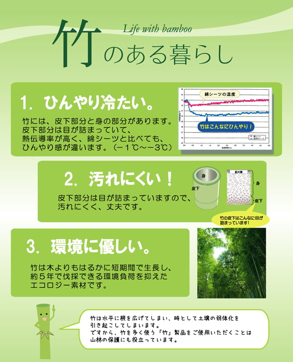 敷パッド Pひんやり竹 丸巻 100X200 100×200cm 日用品 寝具 耐久性に優れ