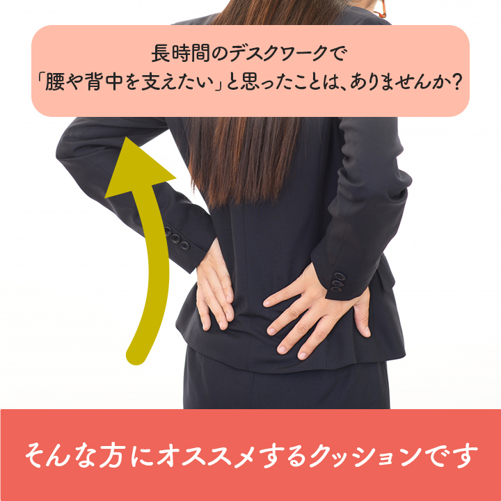 フィース オフィス デスク ワーク サポート クッション 腰 背中