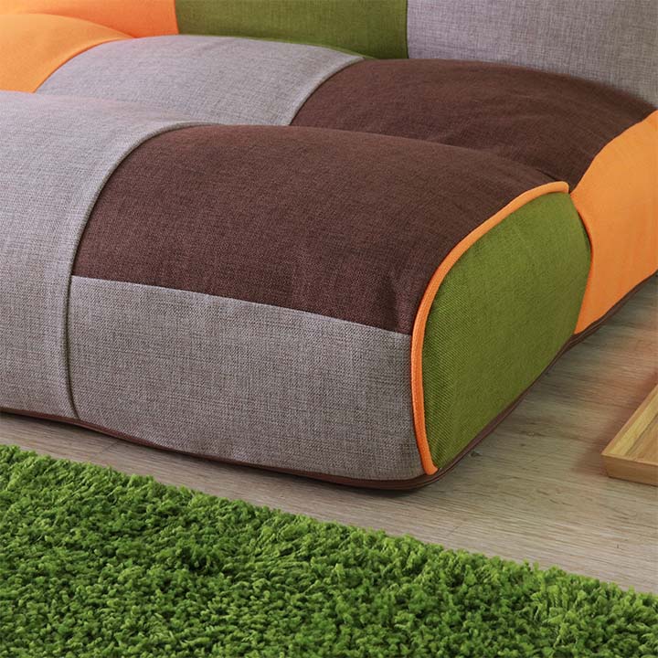 リラックスフロアソファ クロス 1P 90×97-152×78(座面高20）cm【平