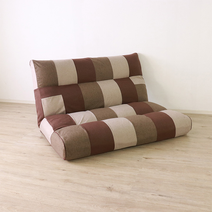リラックスフロアソファ クロス 2P 135×97-152×78(座面高20）cm【平